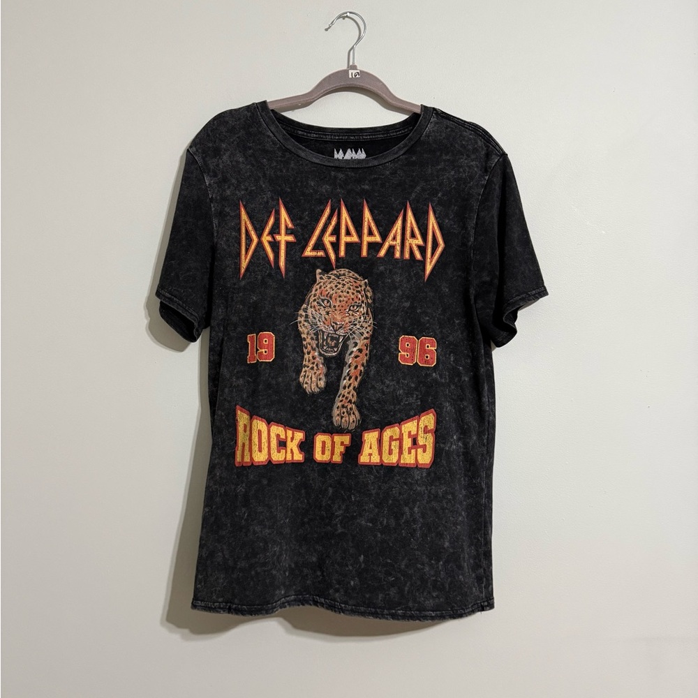 Def Leppard Rock of Ages‎ 1996 Tour Graphic T-Shirt Black Wash
